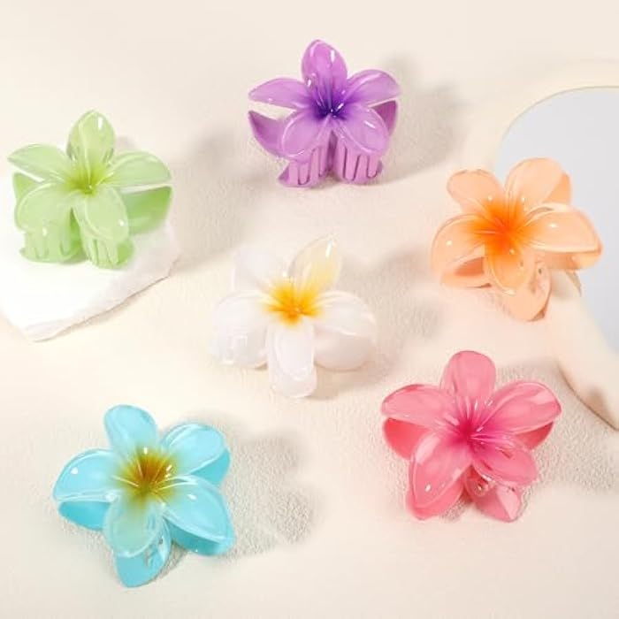 DATANSUN 6PCS 3D Effect Flower Hair Clips Set【NO Damage】【Strong Grip】【Non-Slip】Hair Clips For Thin Hair/Thick Hair，Flower Claw Clips For Women/Girls，Multicolor A - Image 3